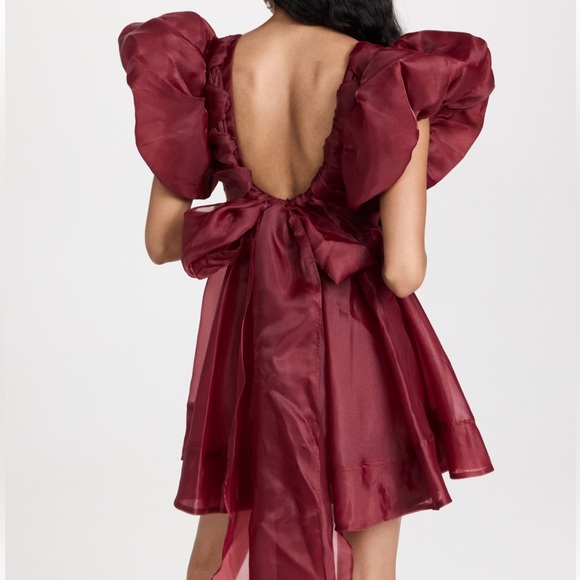 NWT Aje Greta Tie Dress (AUS 6/US 2) Burgundy - Picture 5 of 9